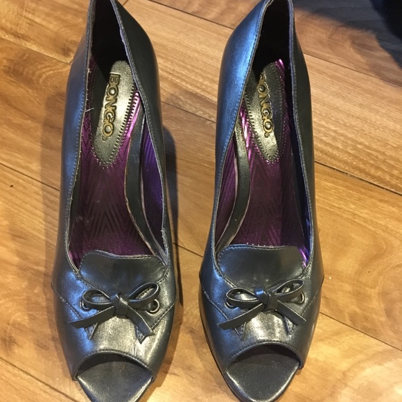 Metallic grey open toe heels - Picture 2 of 7